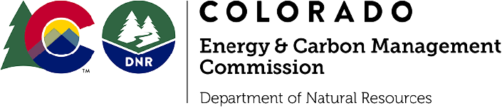 Colorado Energy and Carbon Management Commission, Department of Natural Resources logo.